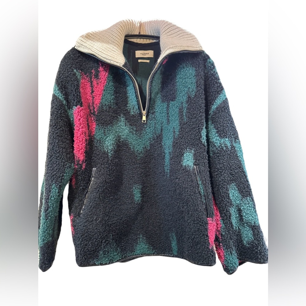 ISABEL MARANT ETOILE NORDIC PRINT PULLOVER FLEECE SWEATER